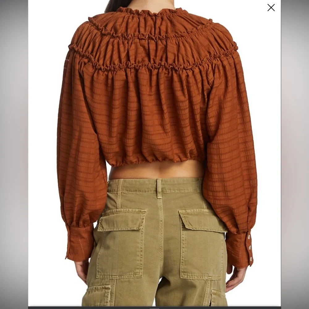 Hail Cropped Ruffle Blouse - Picture 4 of 4